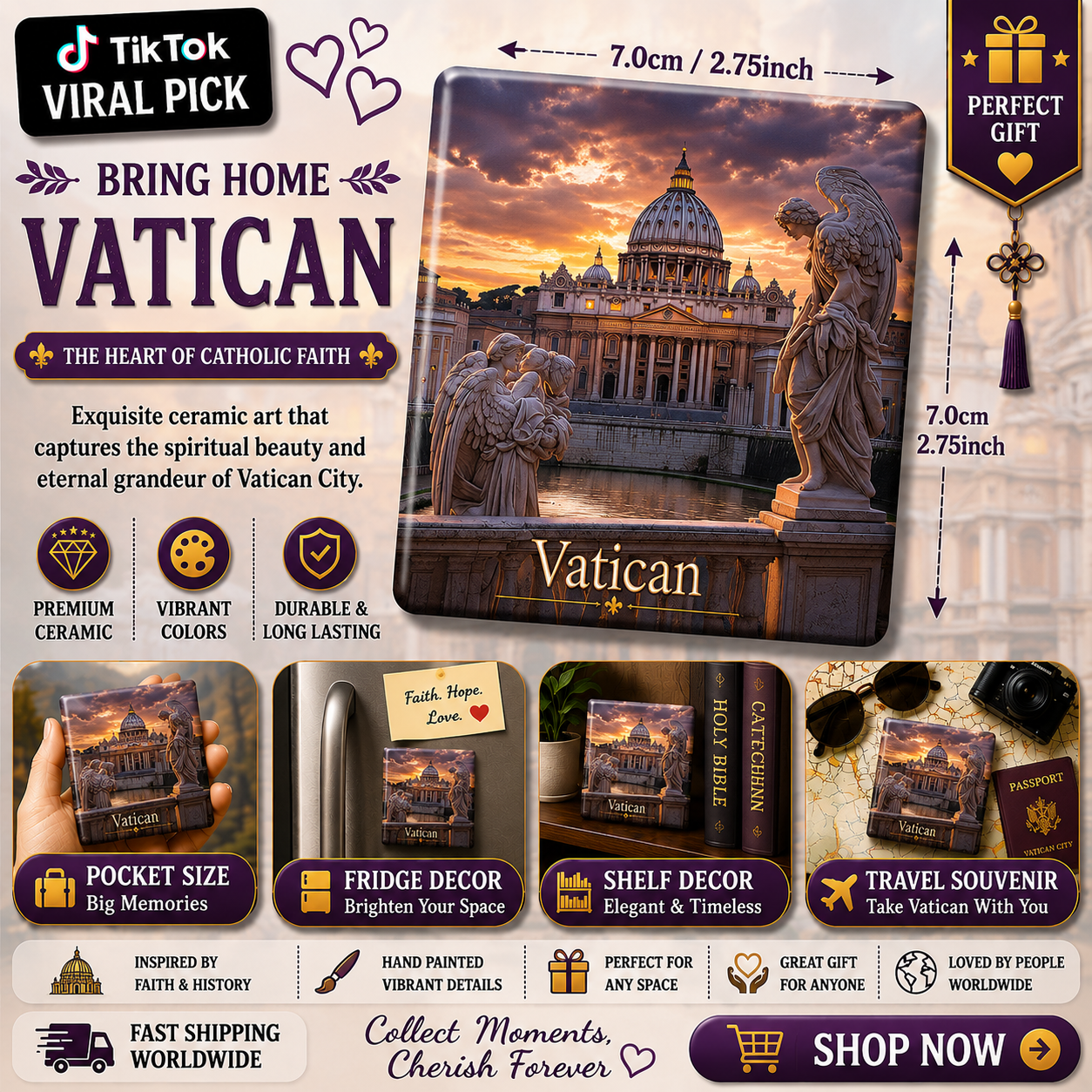 Vatican City Ceramic Fridge Magnet