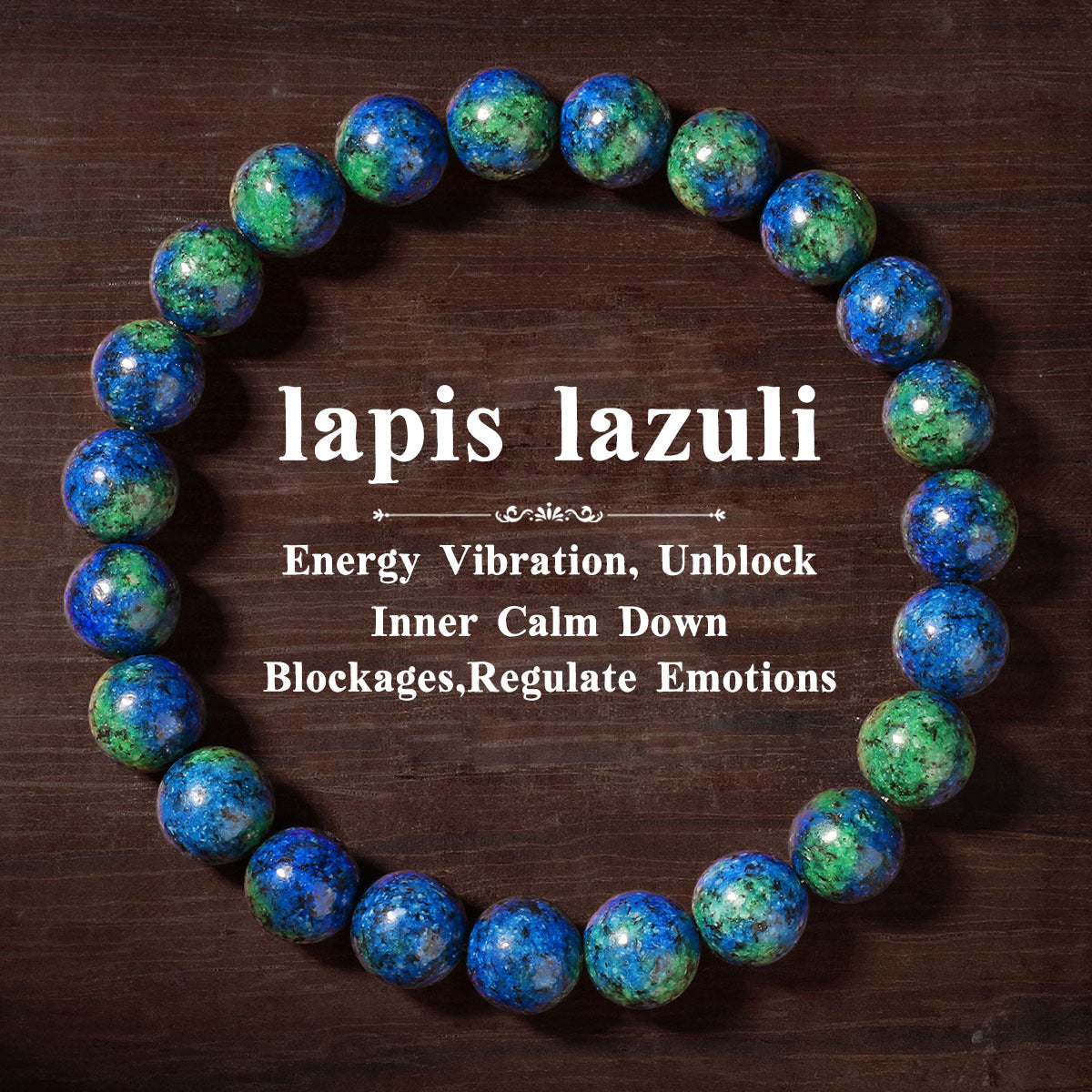 2pcs Lapis Lazuli Bracelet - Natural Crystal for Inner Calm, Emotional Balance, Energy Activation & Mental Clarity