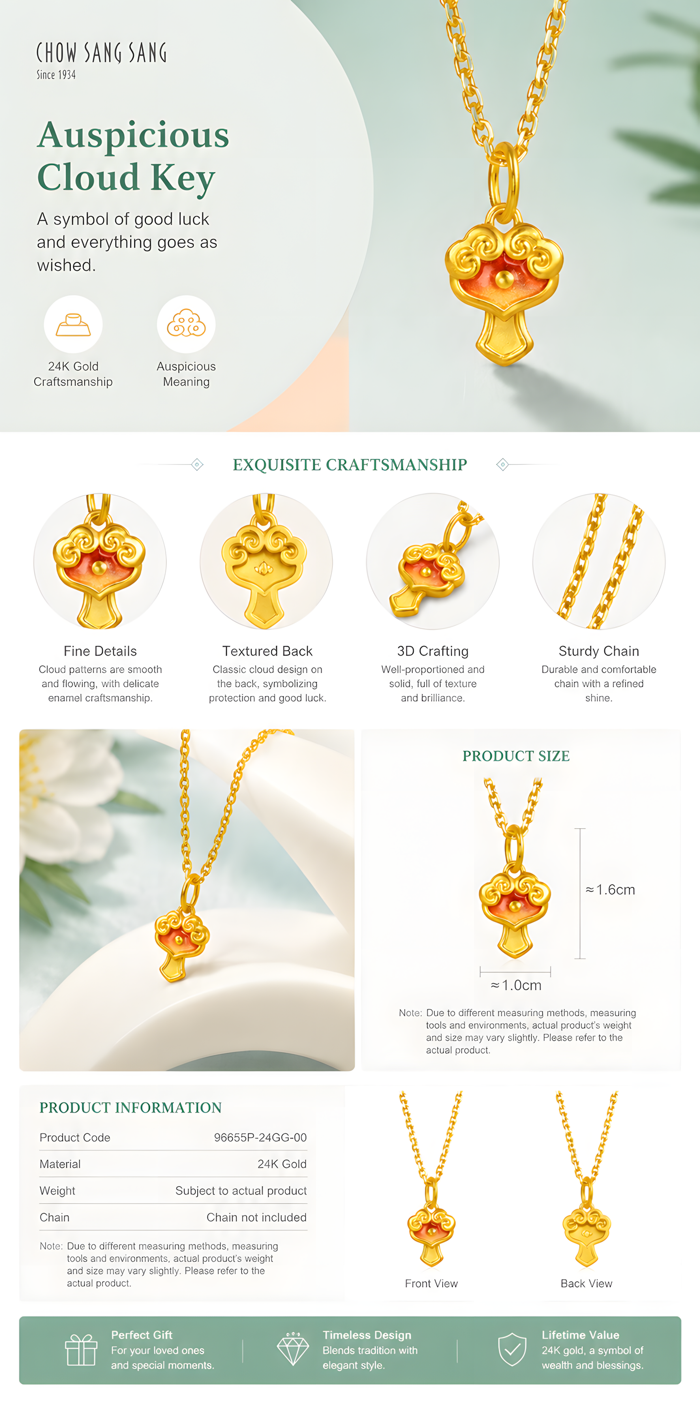 999 Pure Gold Lucky Cloud Charm™ | Hope, Harmony & Good Fortune