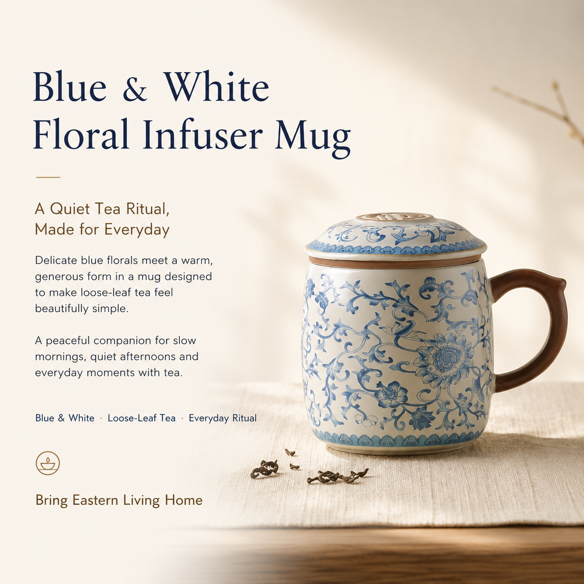 Blue Blossom Infuser Mug – 400 mL