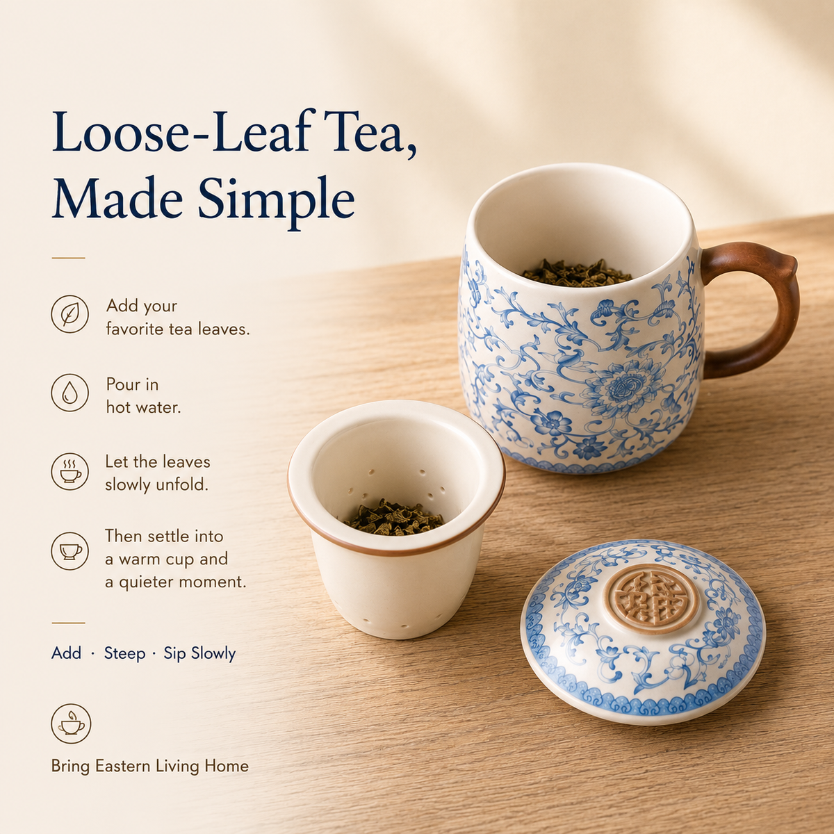 Blue Blossom Infuser Mug – 400 mL