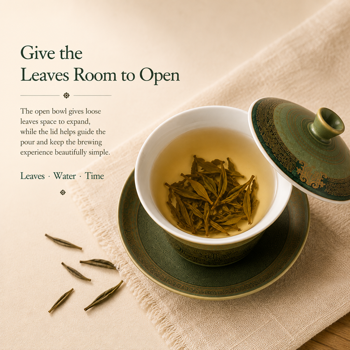 Sanxingdui-Inspired Green Gaiwan – 130 mL