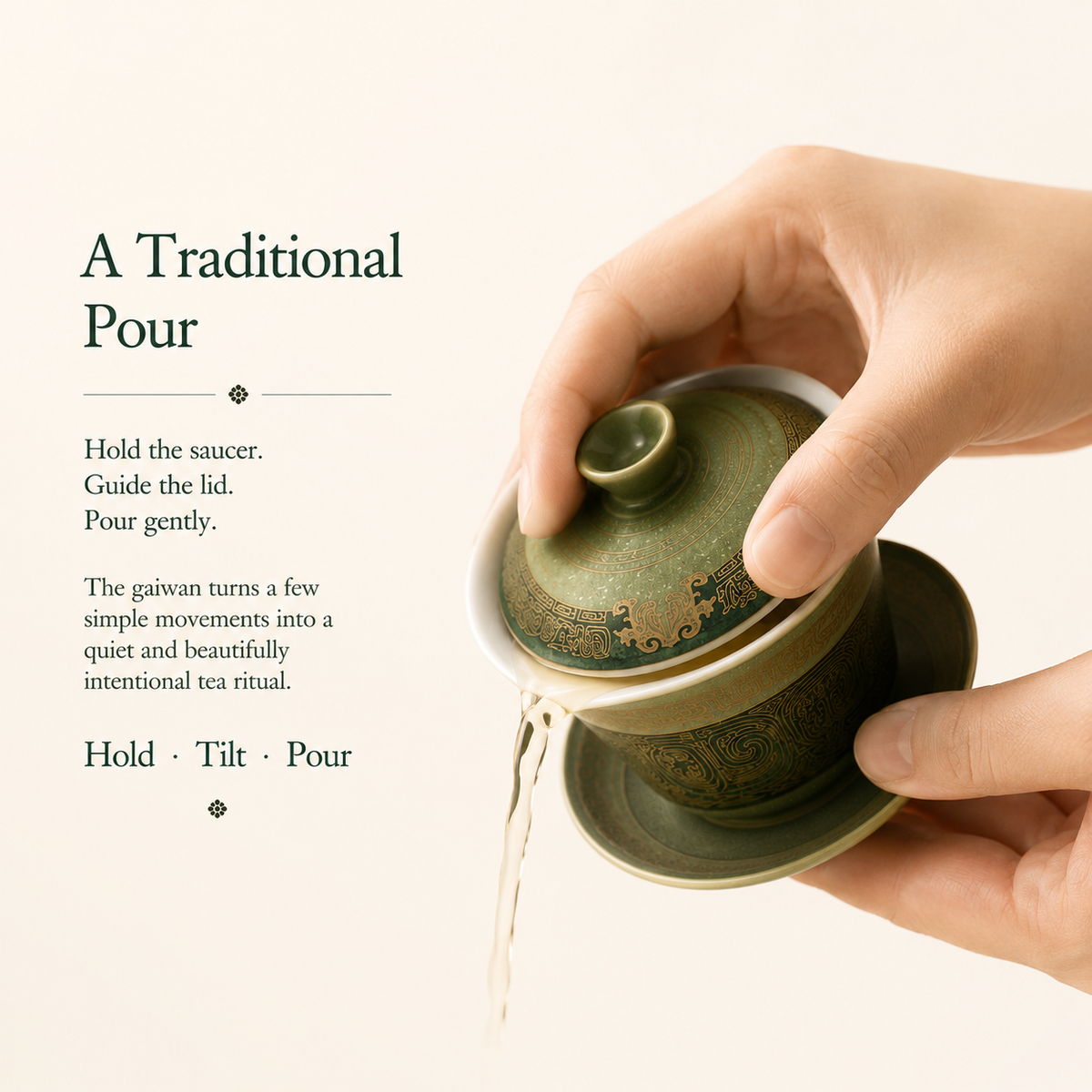 Sanxingdui-Inspired Green Gaiwan – 130 mL