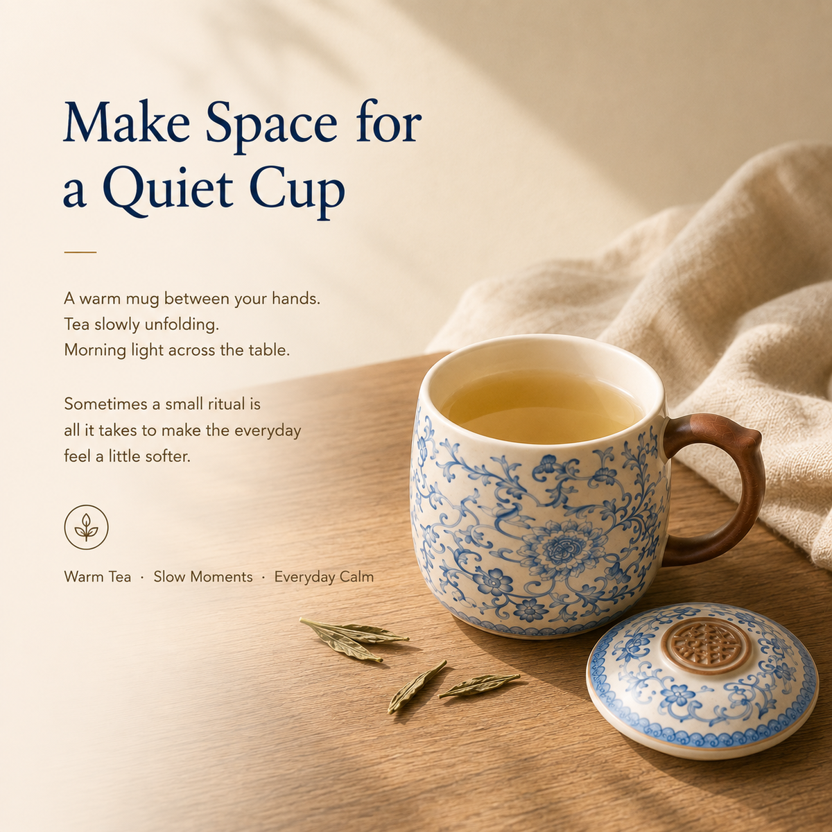 Blue Blossom Infuser Mug – 400 mL
