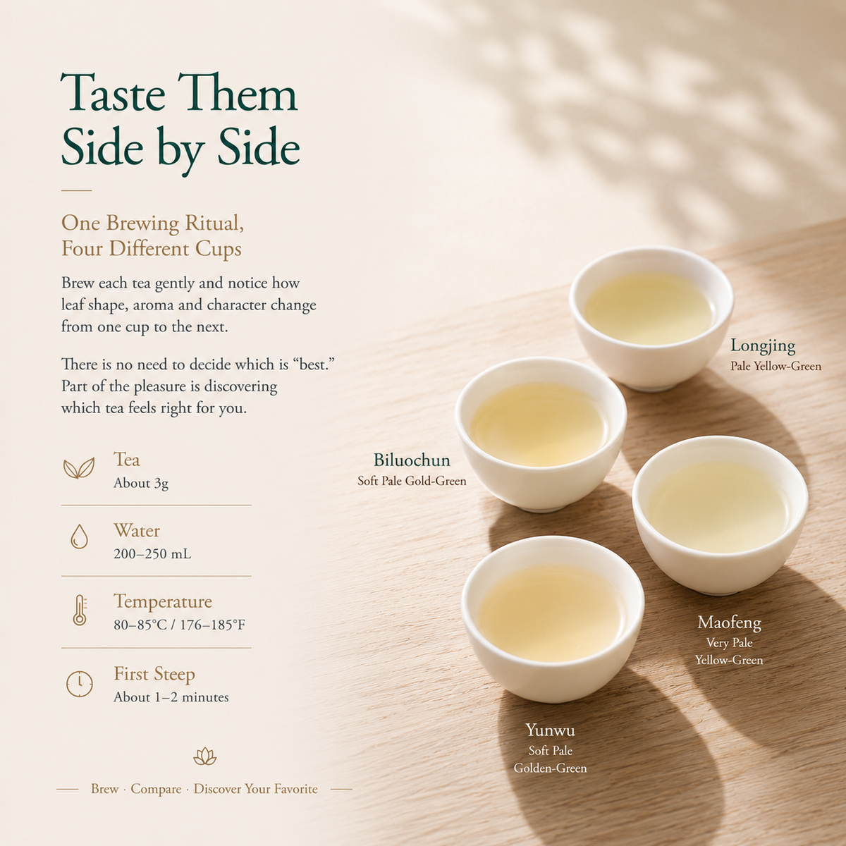 Chinese Green Tea Discovery Gift Set – Longjing, Biluochun, Maojian & Yunwu Tea 600 g