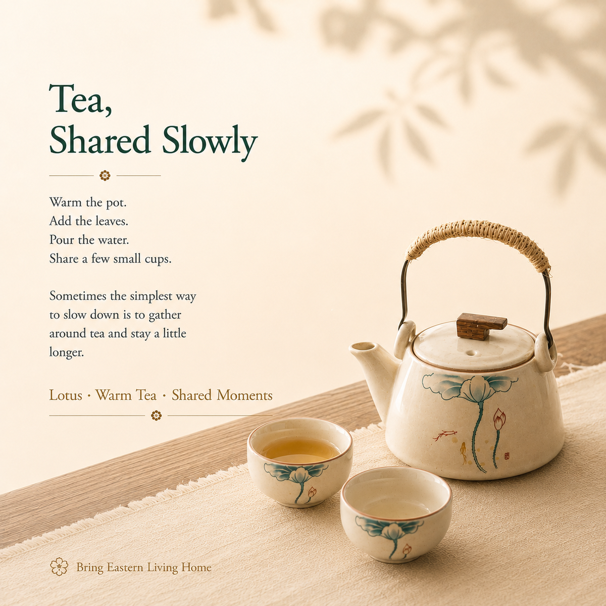 Lotus Blossom Ru Ware Tea Set – Teapot & 4 Cups