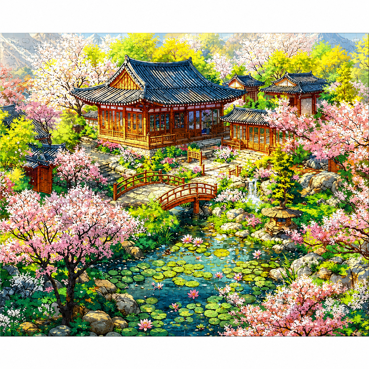 Four Seasons of Serenity™ Collection Eastern Garden Art Puzzle Collection
