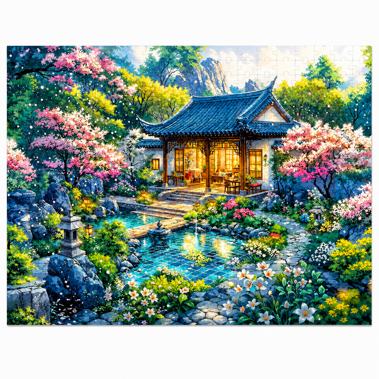 Four Seasons of Serenity™ Collection Eastern Garden Art Puzzle Collection