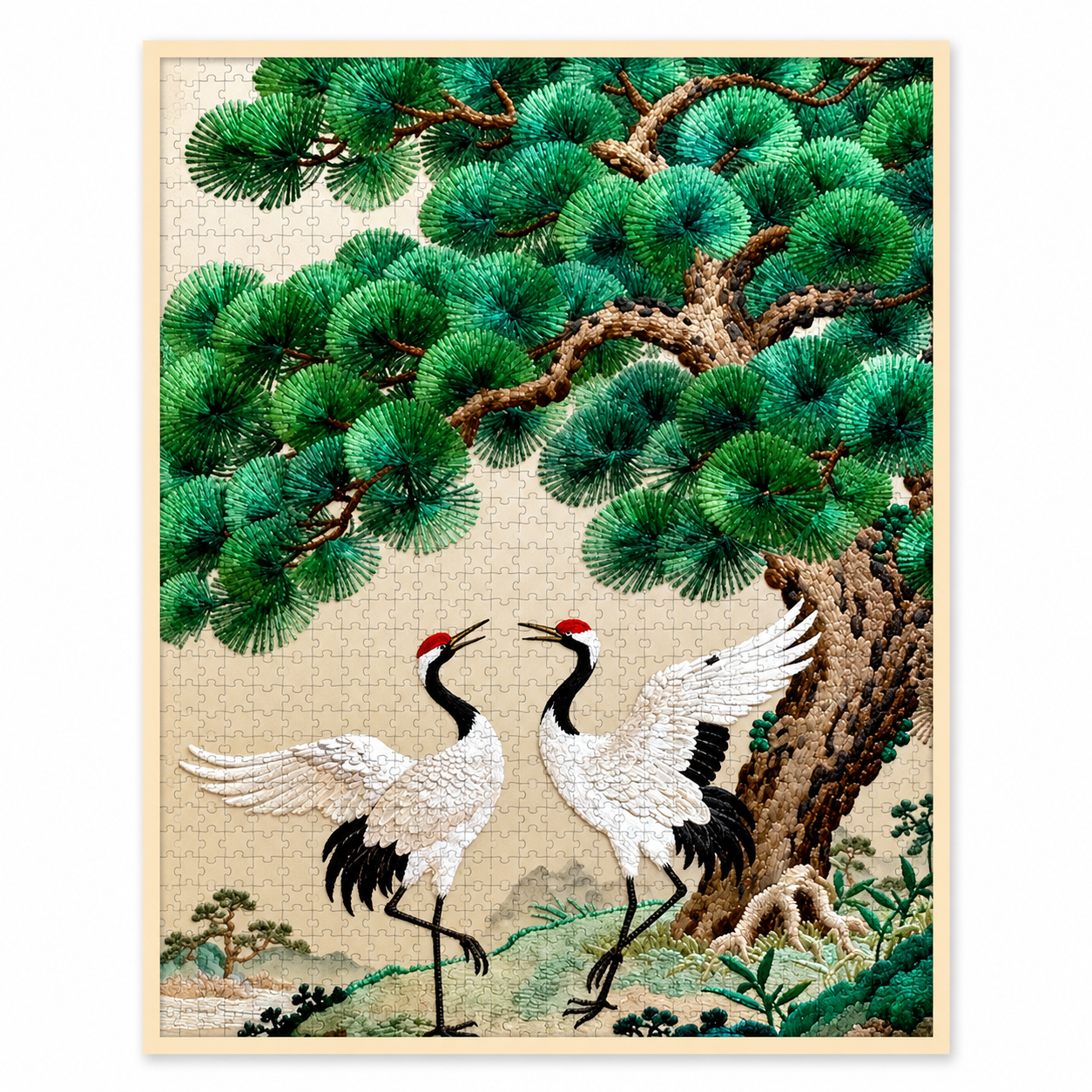 Eternal Harmony™ Collection Pine & Crane Blessings Art Puzzle Collection