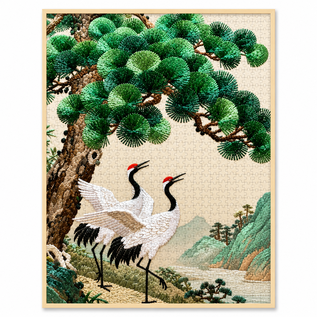 Eternal Harmony™ Collection Pine & Crane Blessings Art Puzzle Collection