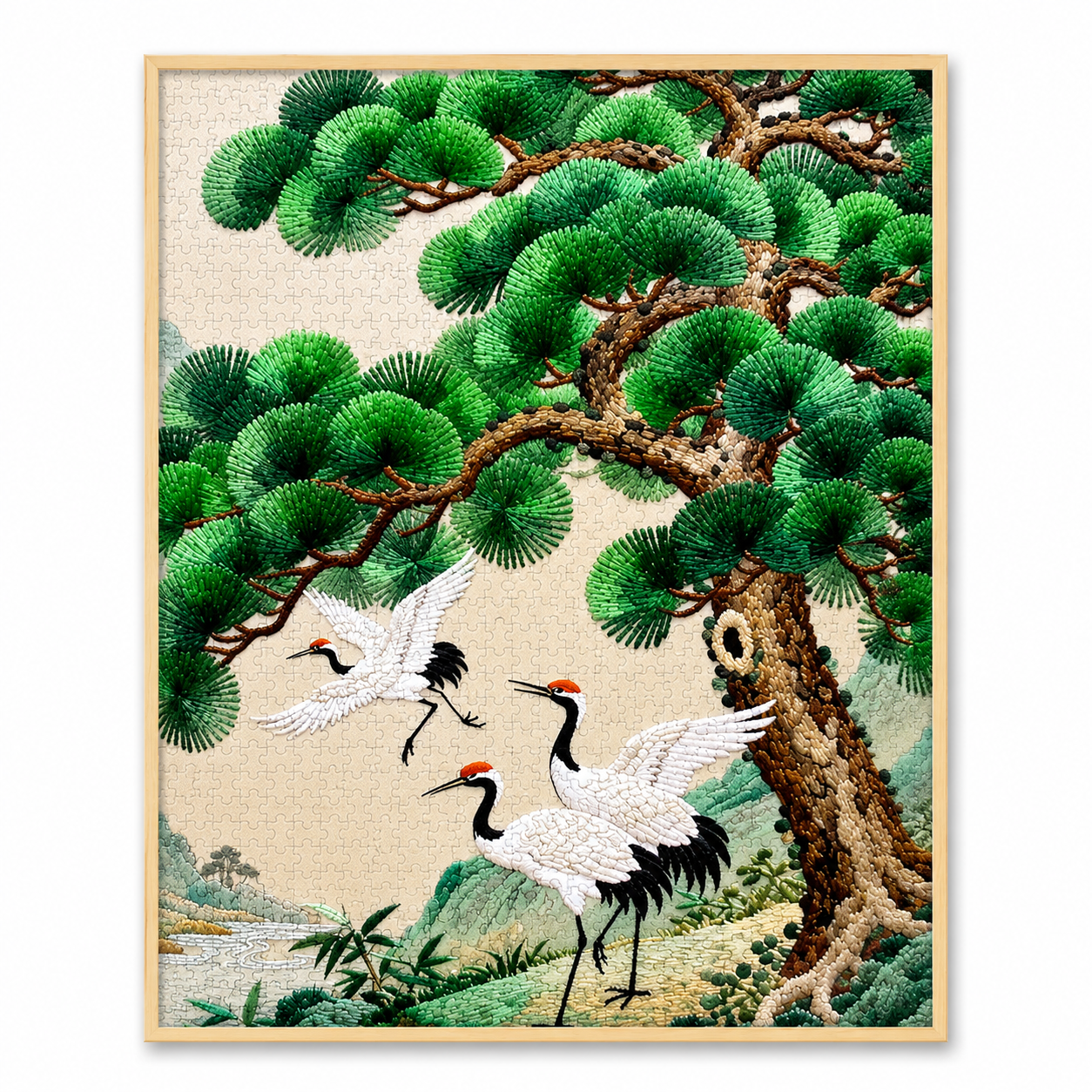 Eternal Harmony™ Collection Pine & Crane Blessings Art Puzzle Collection