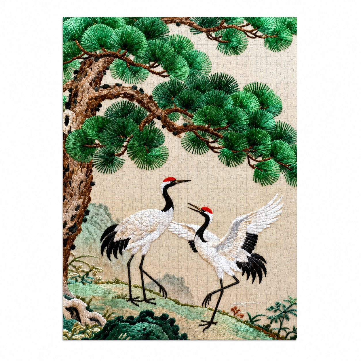 Eternal Harmony™ Collection Pine & Crane Blessings Art Puzzle Collection