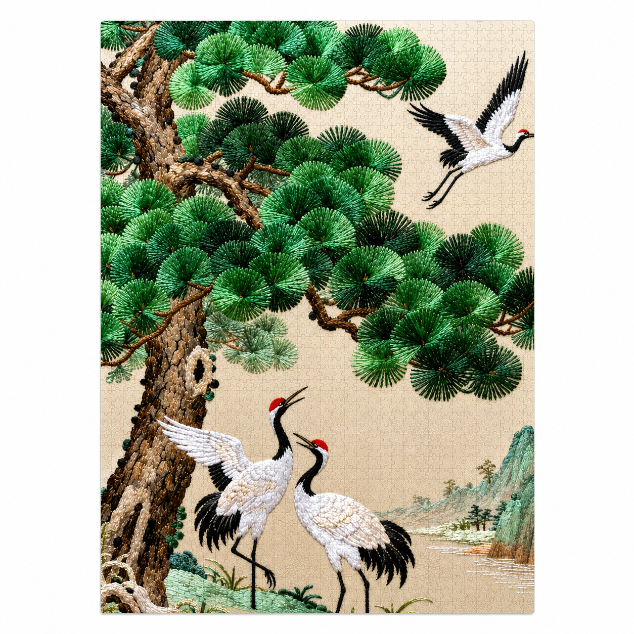 Eternal Harmony™ Collection Pine & Crane Blessings Art Puzzle Collection