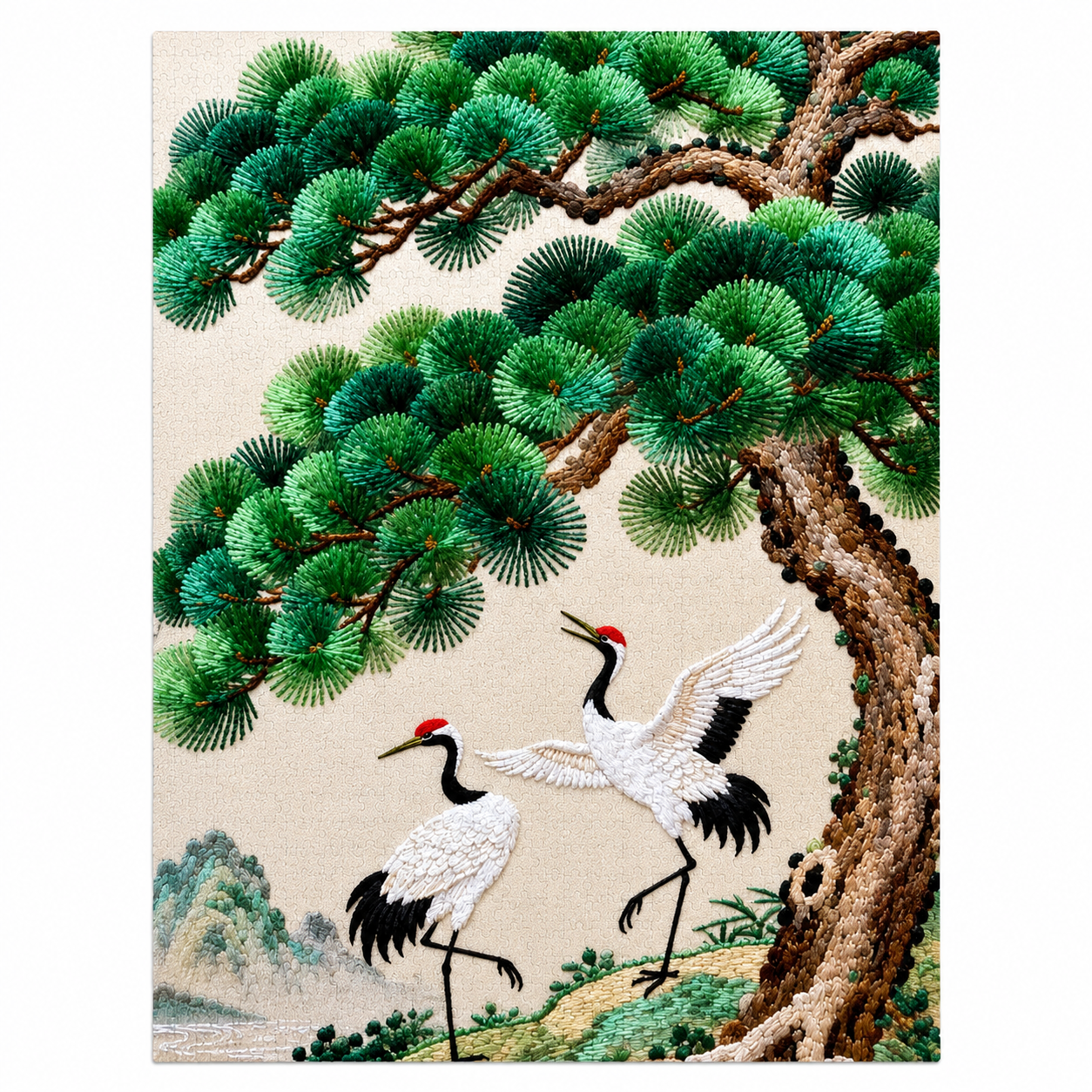 Eternal Harmony™ Collection Pine & Crane Blessings Art Puzzle Collection