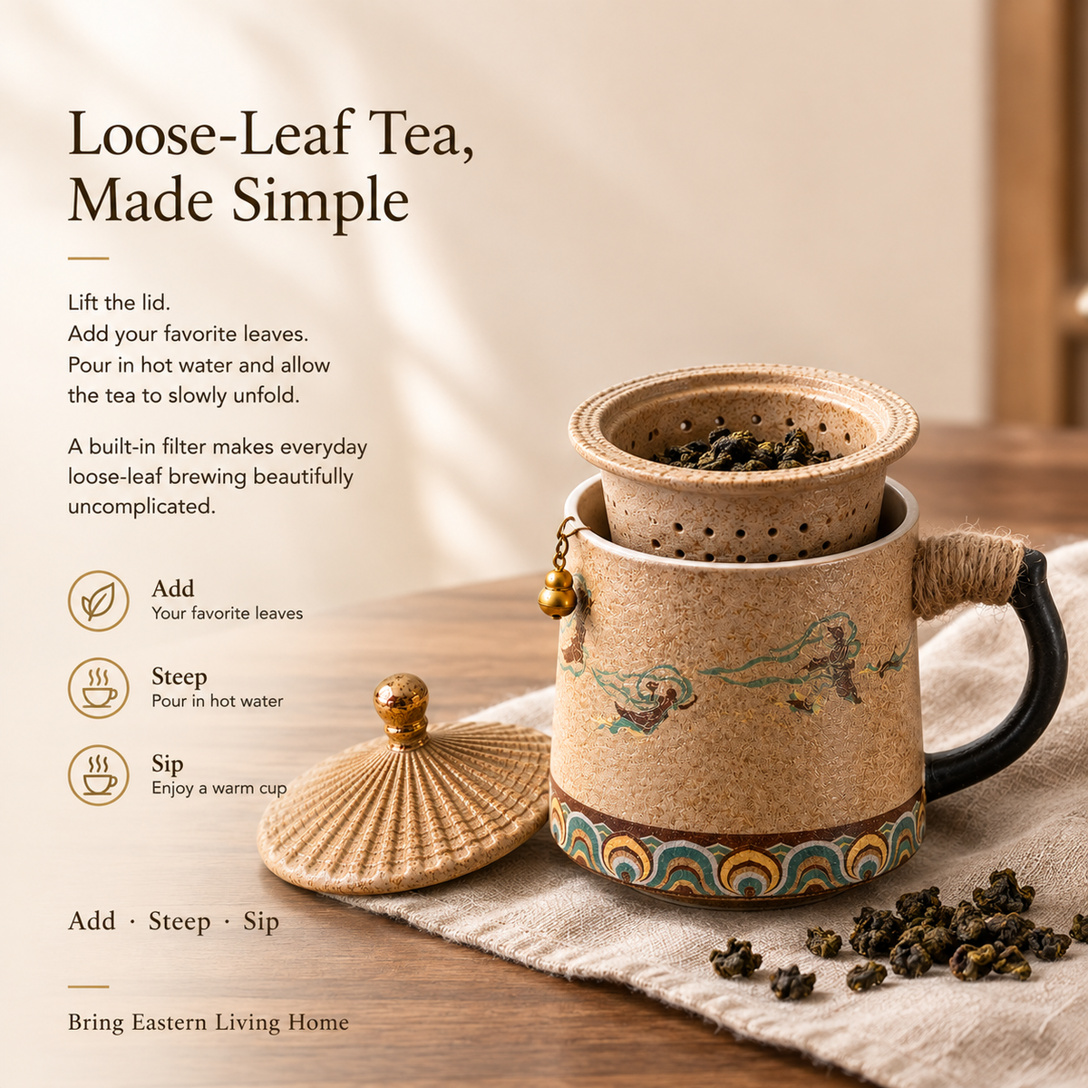 Dunhuang Flying Apsara Infuser Mug – 360 mL