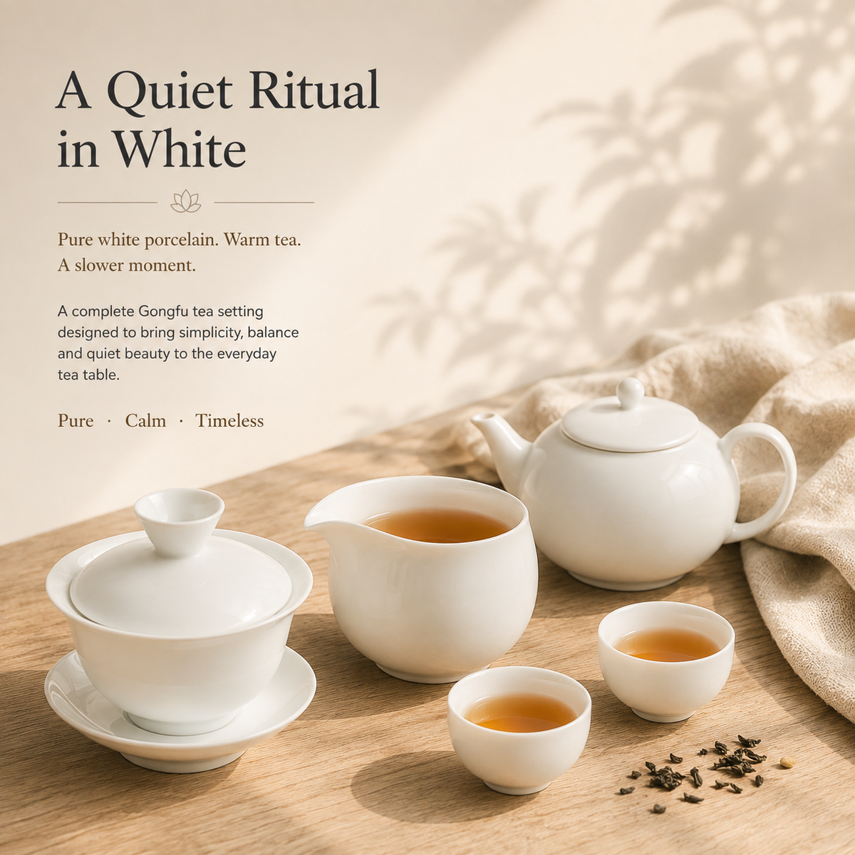 Jade White Porcelain Gongfu Tea Set – Complete Tea Set