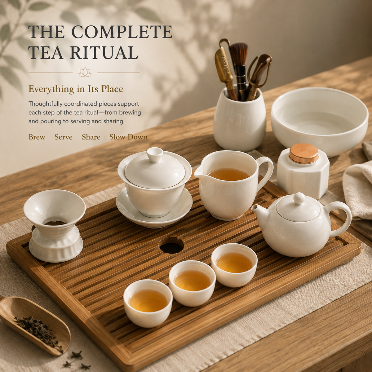 Jade White Porcelain Gongfu Tea Set – Complete Tea Set