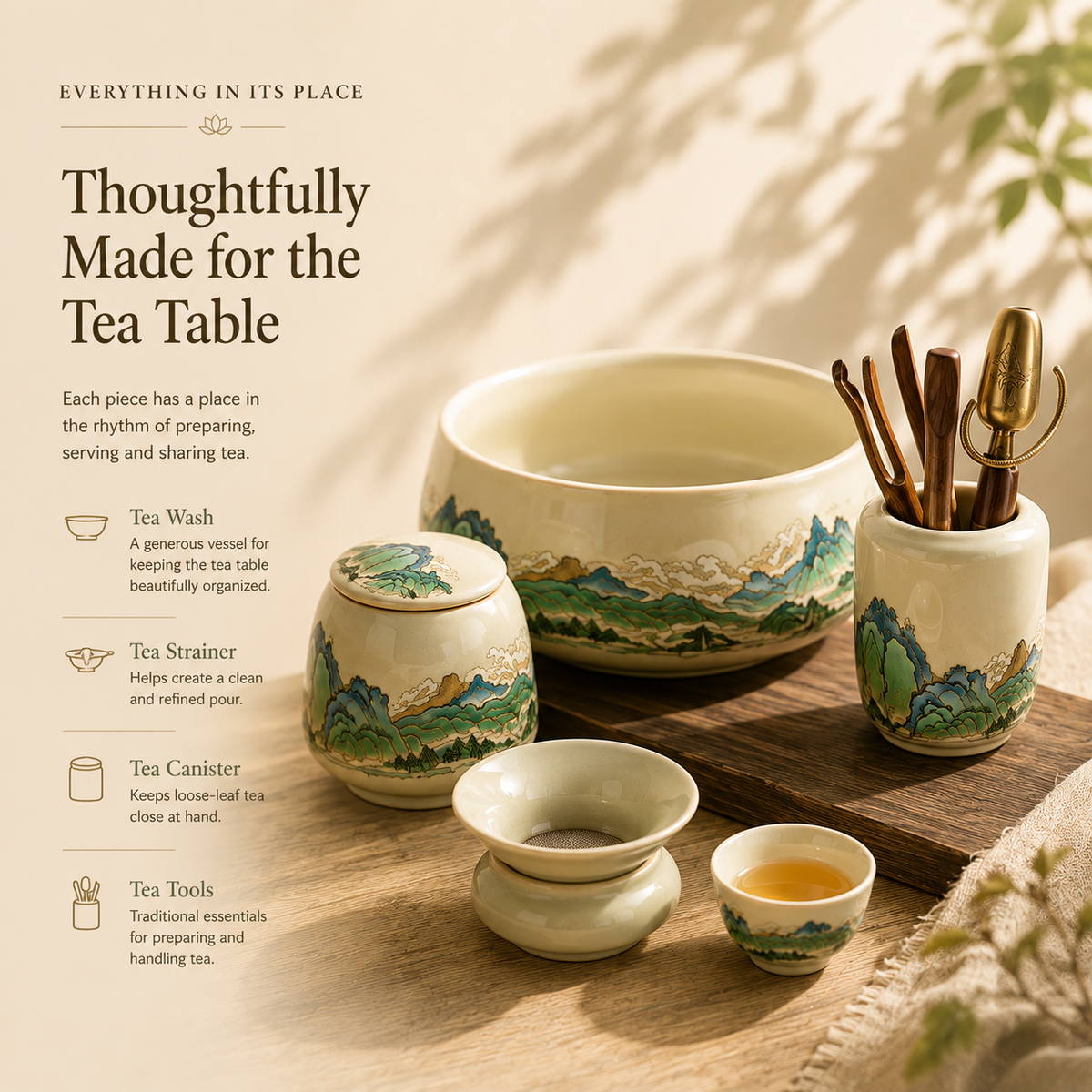 Thousand Li Landscape Ru Ware Gongfu Tea Set – Complete Tea Set