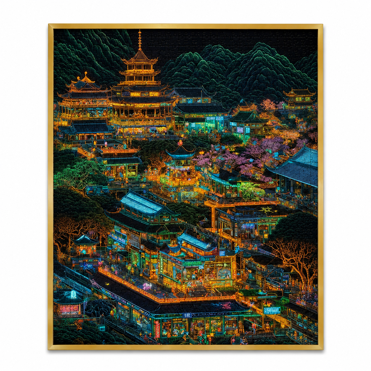 Dream Lantern Cities™ Collection Eastern Fantasy Wooden Puzzle Collection for Mindful Living