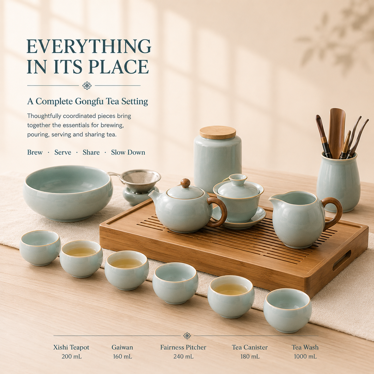 Celadon Serenity Porcelain Gongfu Tea Ceremony Set™