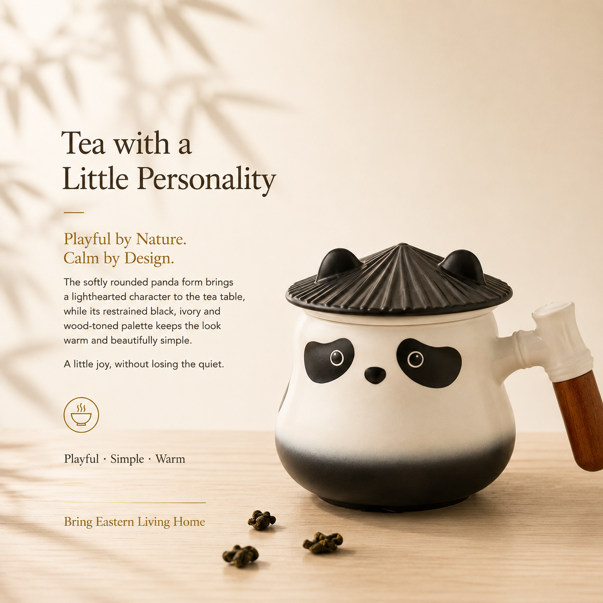 Panda Ceramic Infuser Mug with Lid – 350 mL