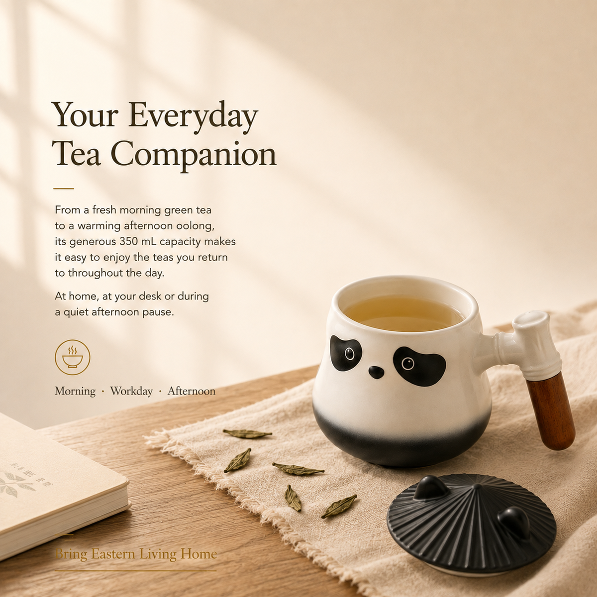 Panda Ceramic Infuser Mug with Lid – 350 mL