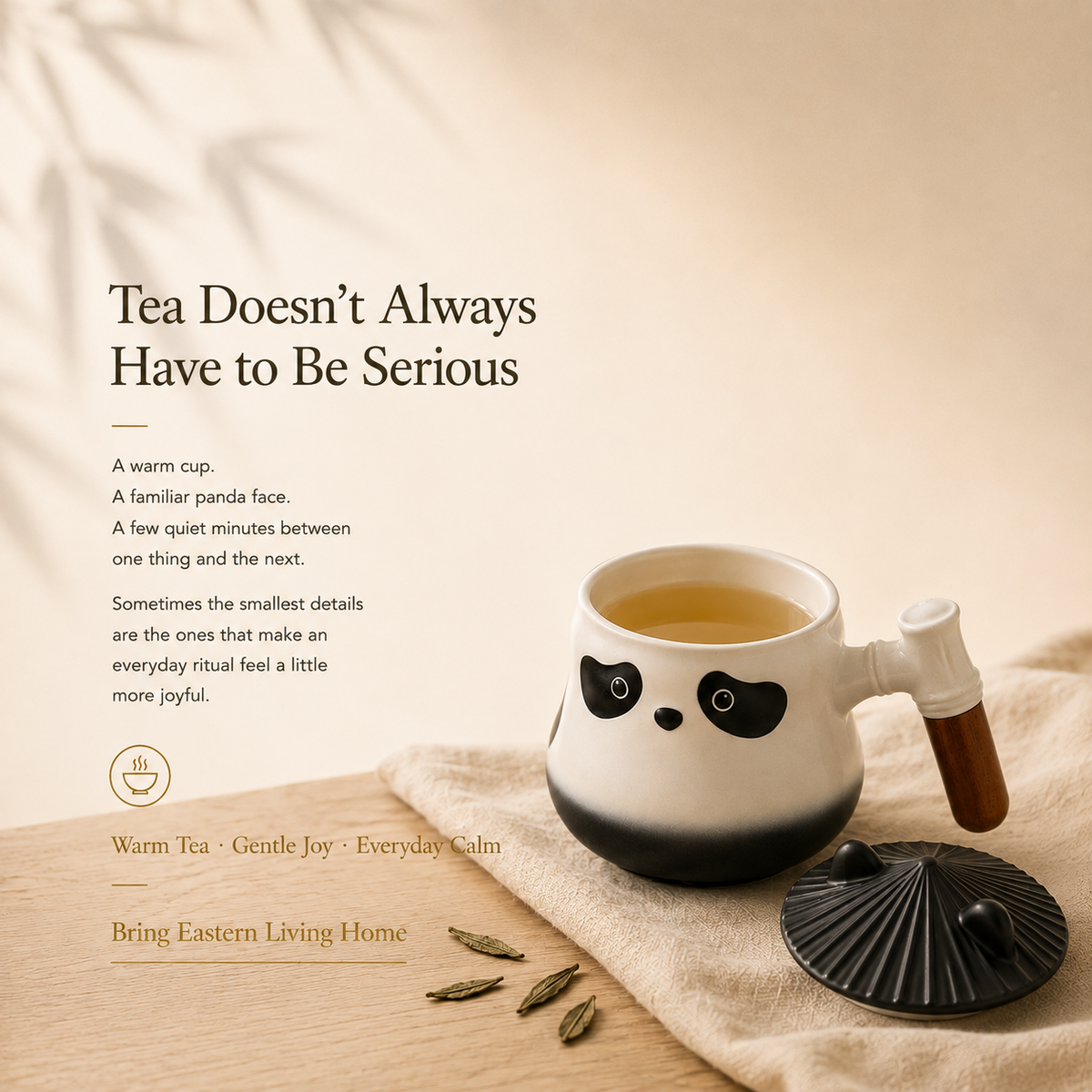 Panda Ceramic Infuser Mug with Lid – 350 mL
