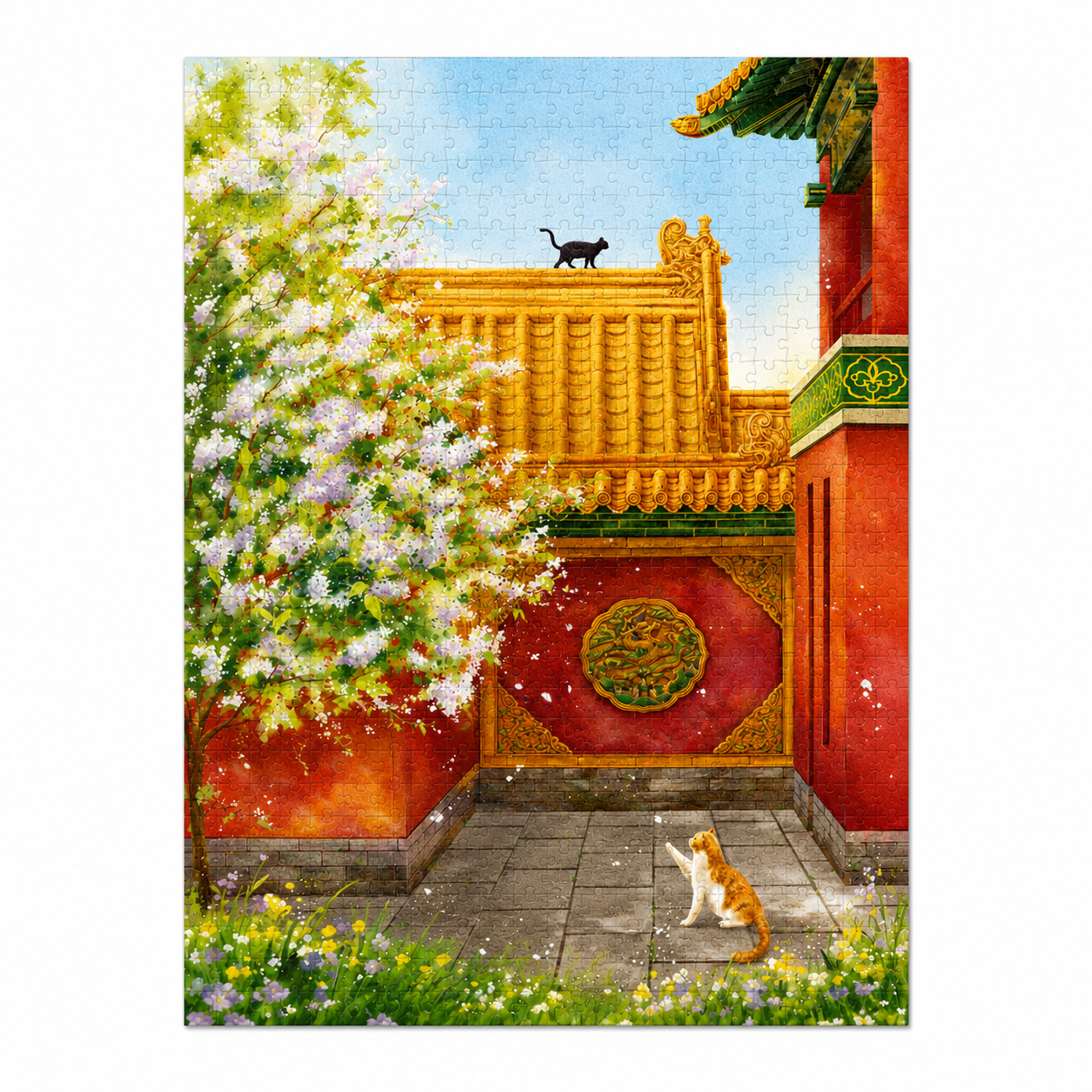 Forbidden City Spring Blossom Jigsaw Puzzle – Chinese Palace Puzzle, Imperial Garden Wall Art, Oriental Healing Puzzle Gift For Adults