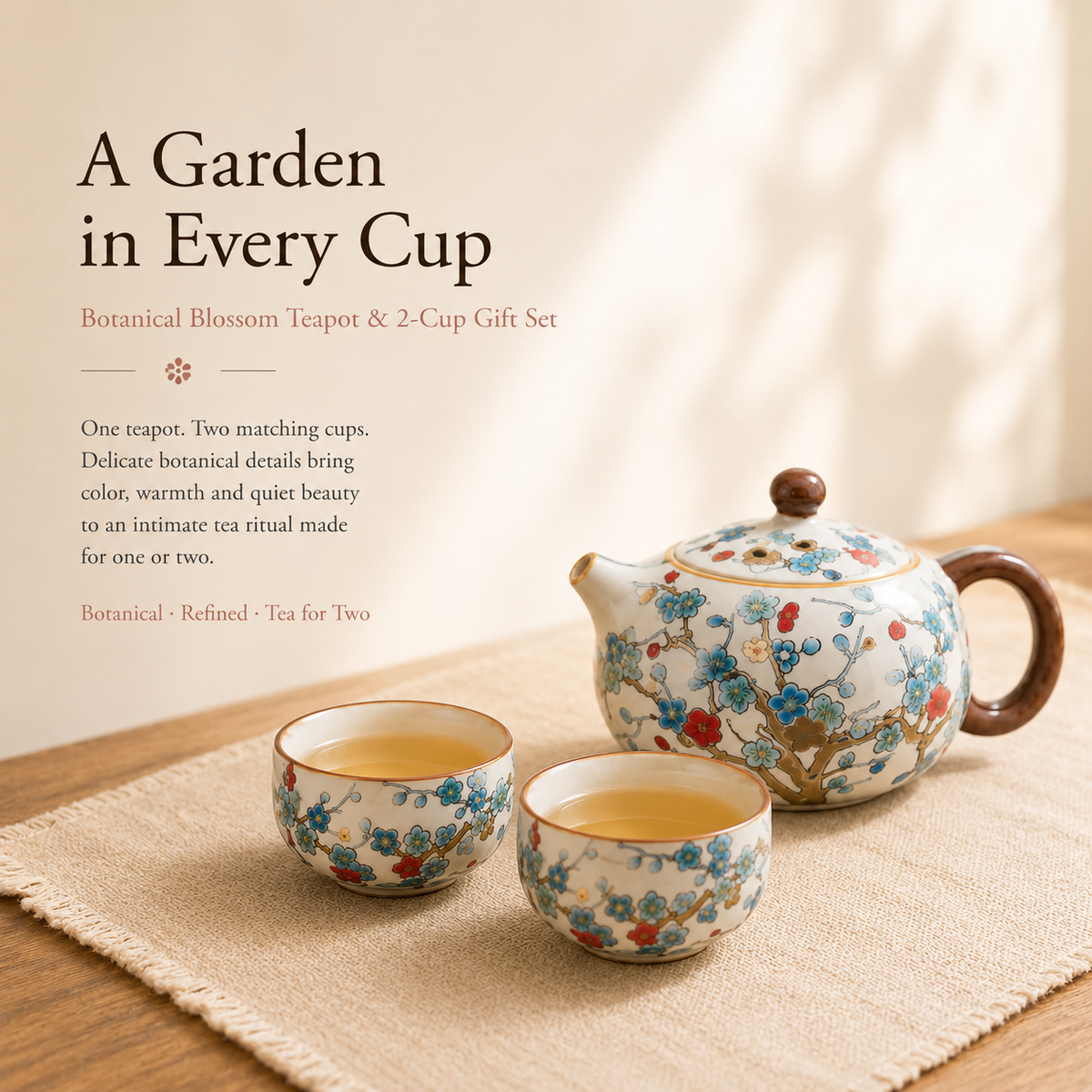 Plum Blossom Ru Ware Tea Set – A Quiet Tea Ritual for Two
