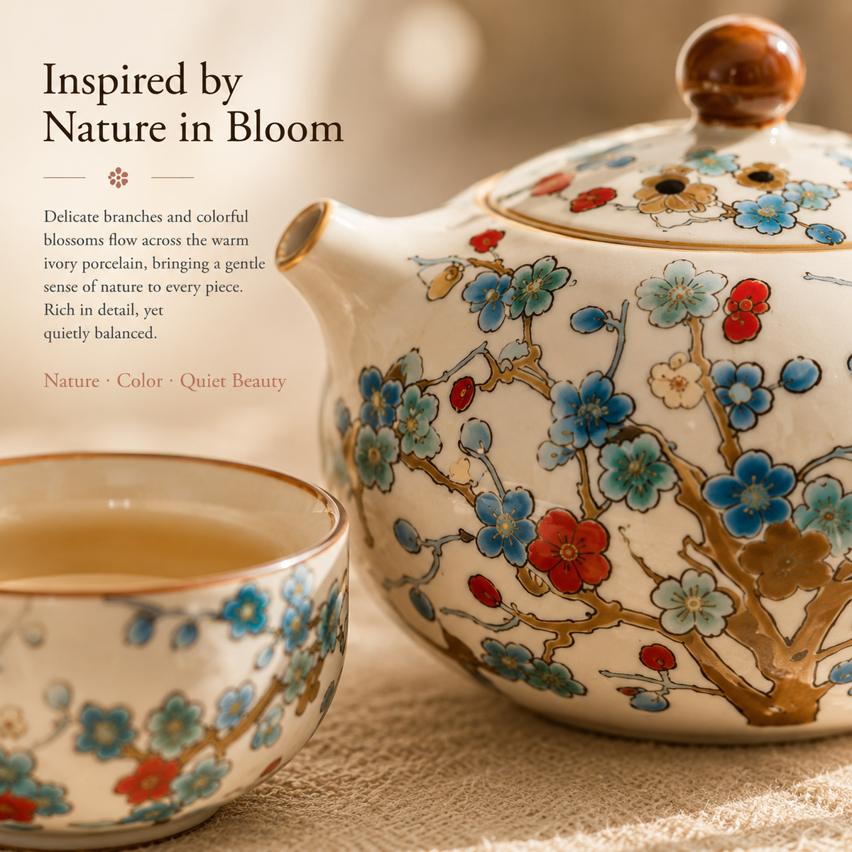 Plum Blossom Ru Ware Tea Set – A Quiet Tea Ritual for Two