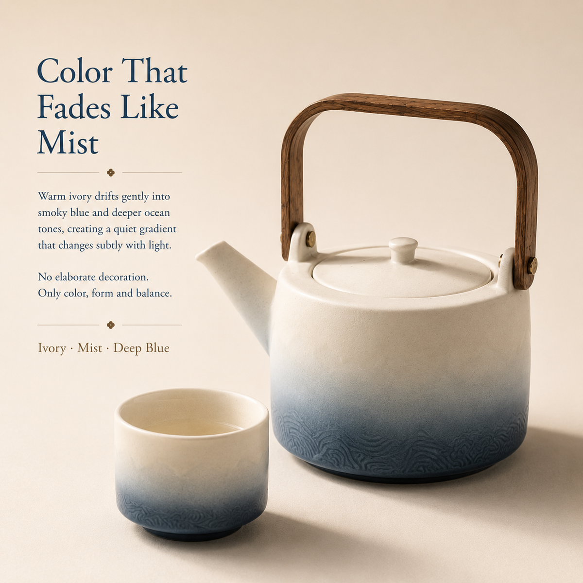 Canglan Gradient Tea Set – 700 mL Teapot & 4 Cups