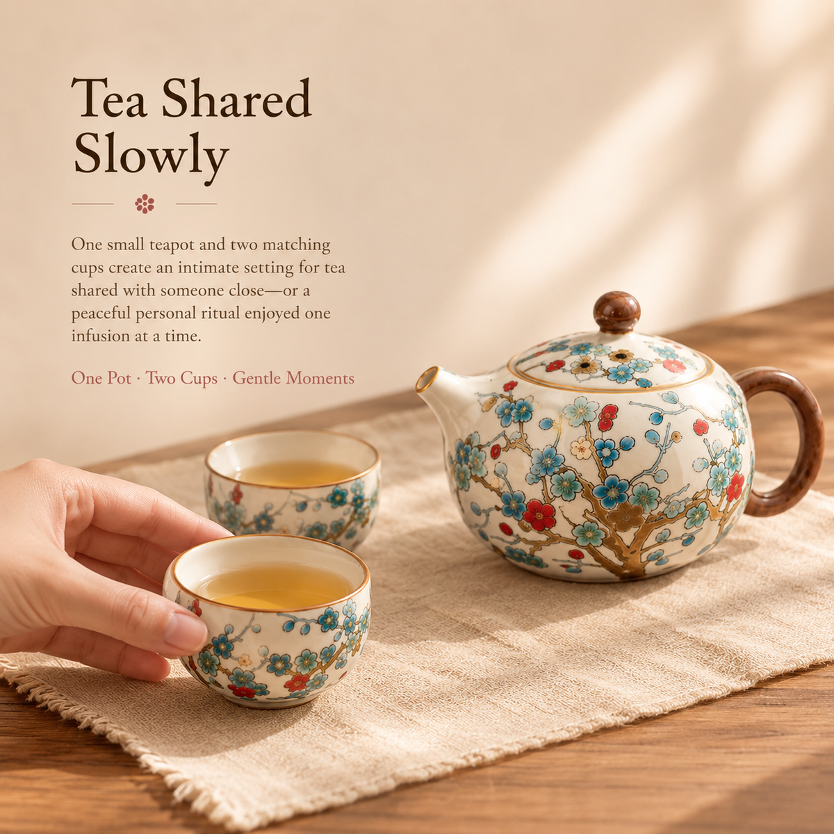Plum Blossom Ru Ware Tea Set – A Quiet Tea Ritual for Two