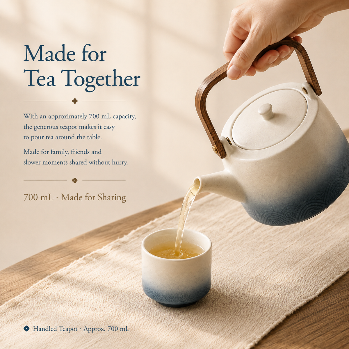 Canglan Gradient Tea Set – 700 mL Teapot & 4 Cups