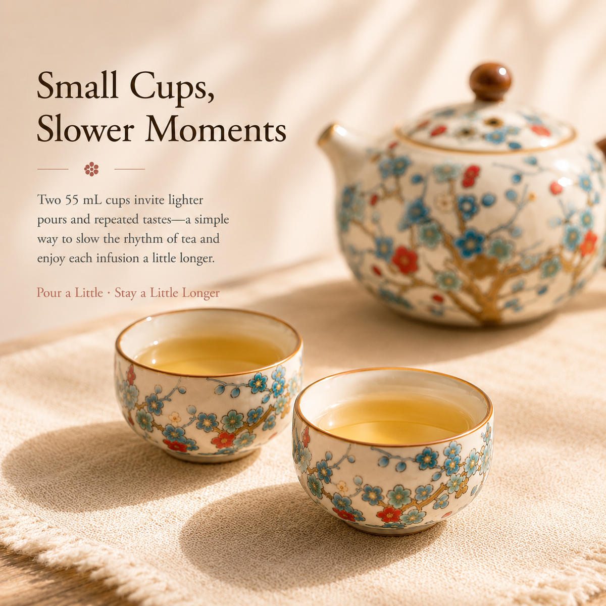 Plum Blossom Ru Ware Tea Set – A Quiet Tea Ritual for Two
