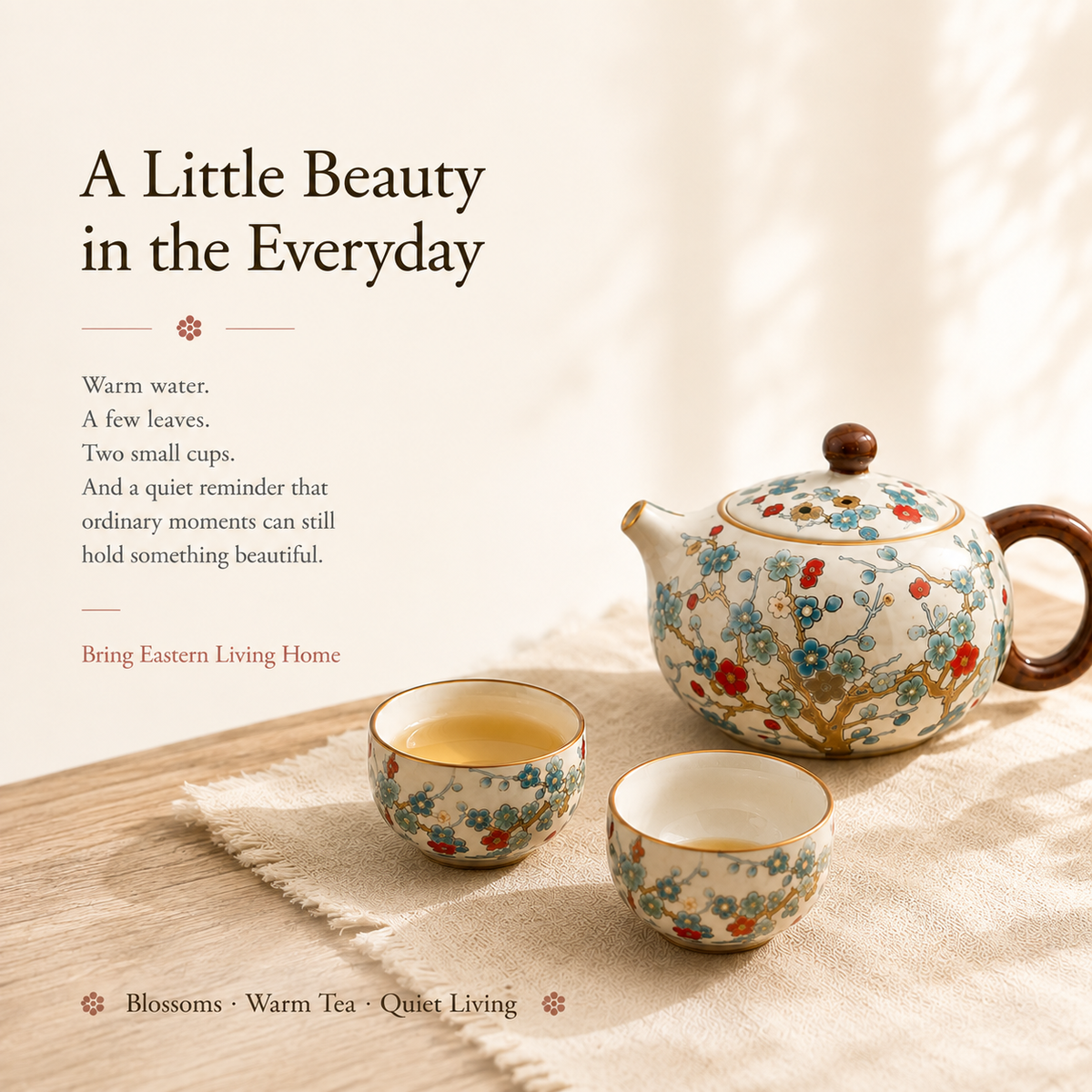 Plum Blossom Ru Ware Tea Set – A Quiet Tea Ritual for Two