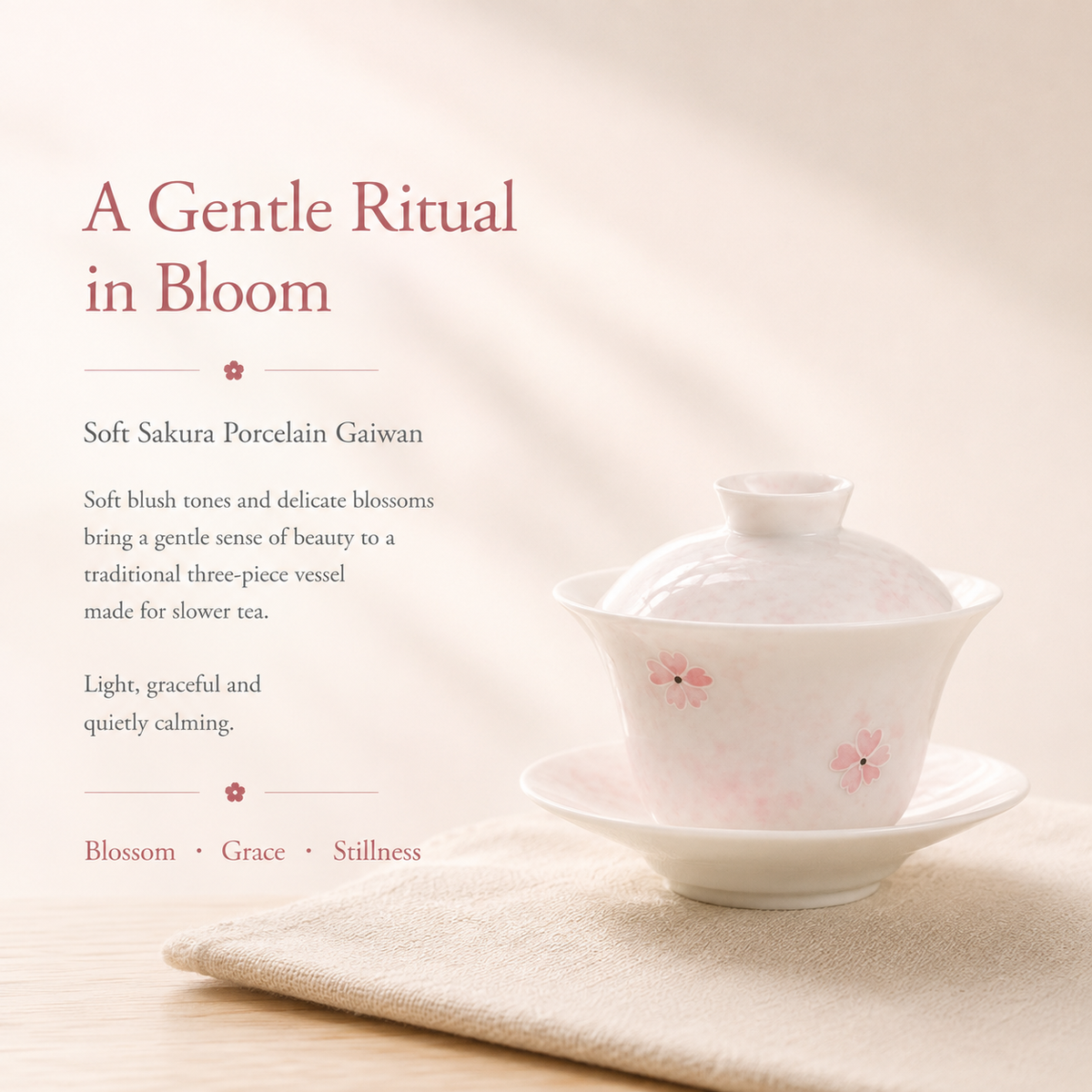 Blush Cherry Blossom Gaiwan – 165 mL
