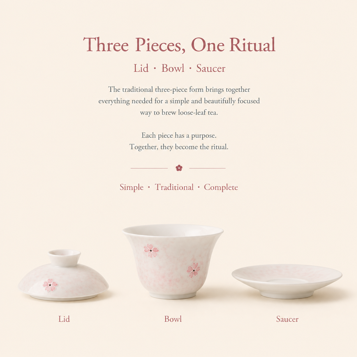 Blush Cherry Blossom Gaiwan – 165 mL