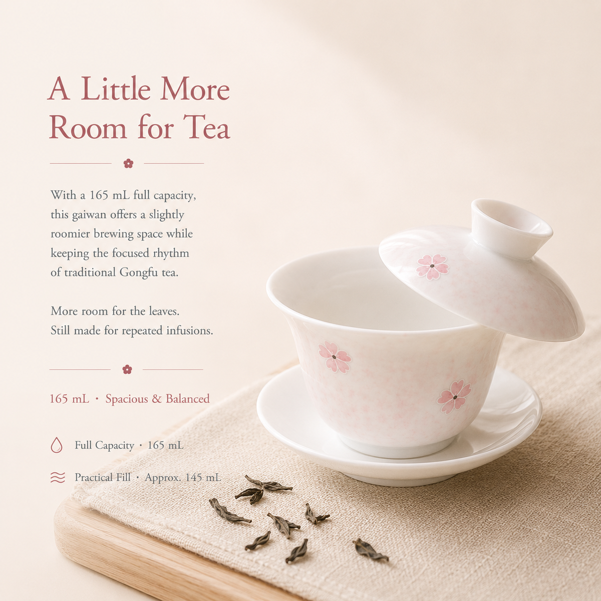 Blush Cherry Blossom Gaiwan – 165 mL