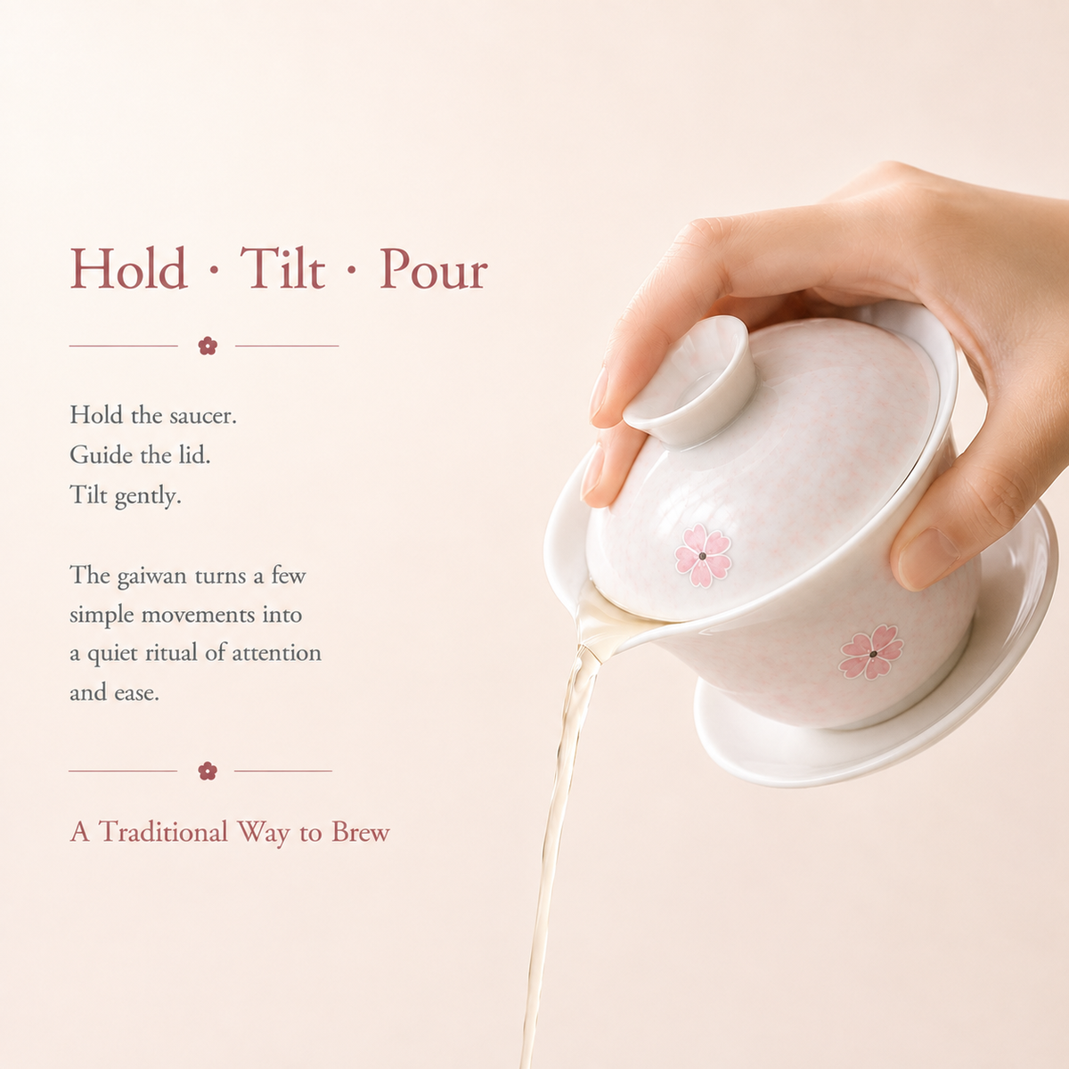 Blush Cherry Blossom Gaiwan – 165 mL