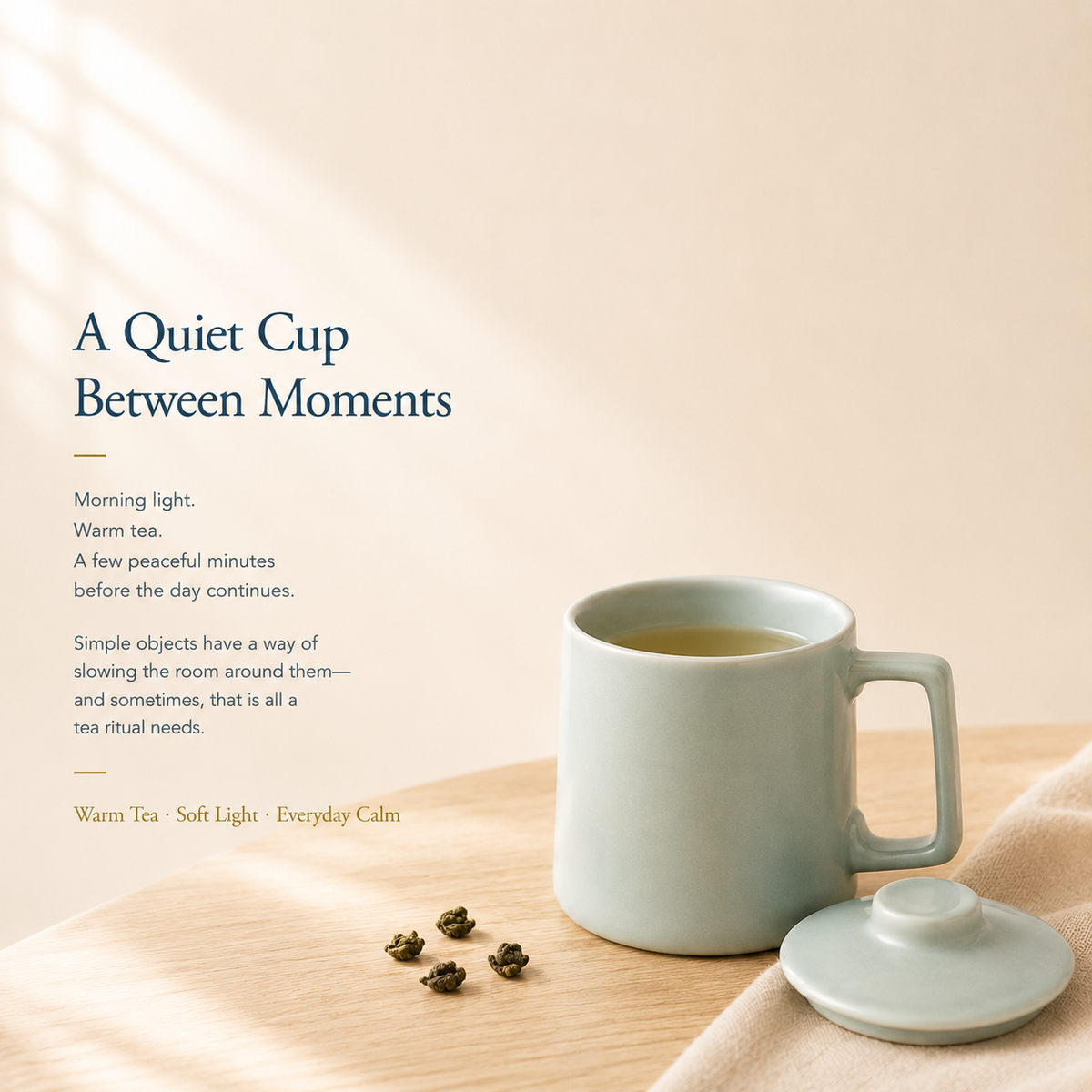 Celadon Ru Ware Infuser Mug with Lid – 400 mL