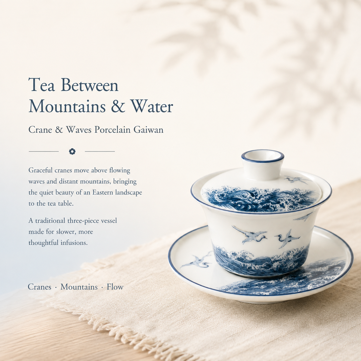 Auspicious Crane Landscape Gaiwan – 150 mL
