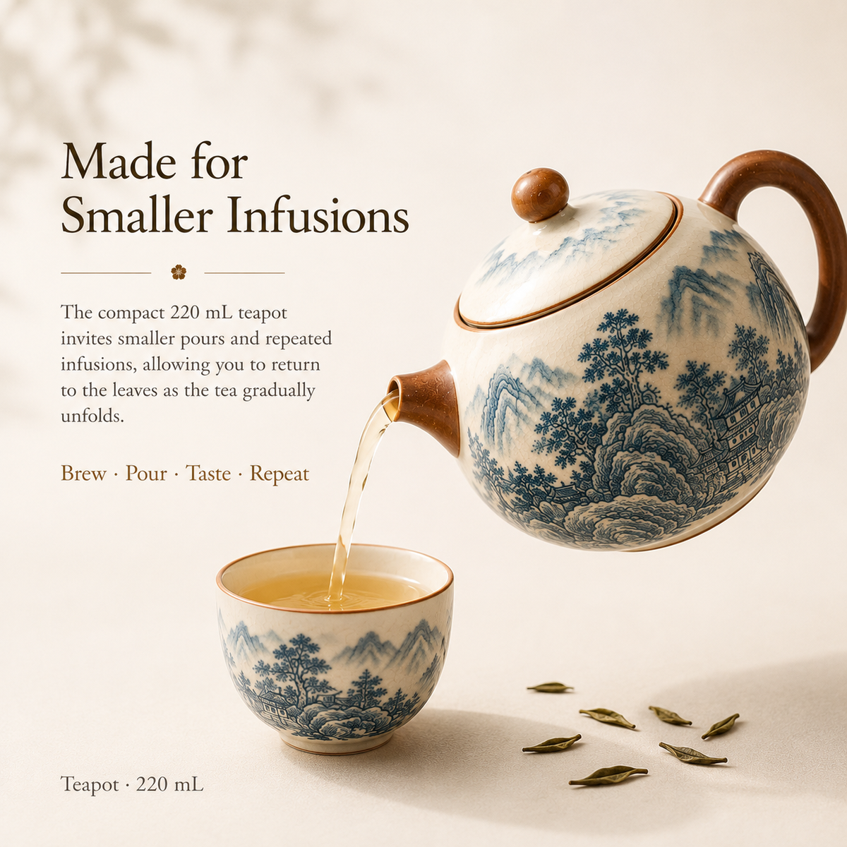 Thousand Li Landscape Ru Ware Tea Set – Teapot & 2 Cups