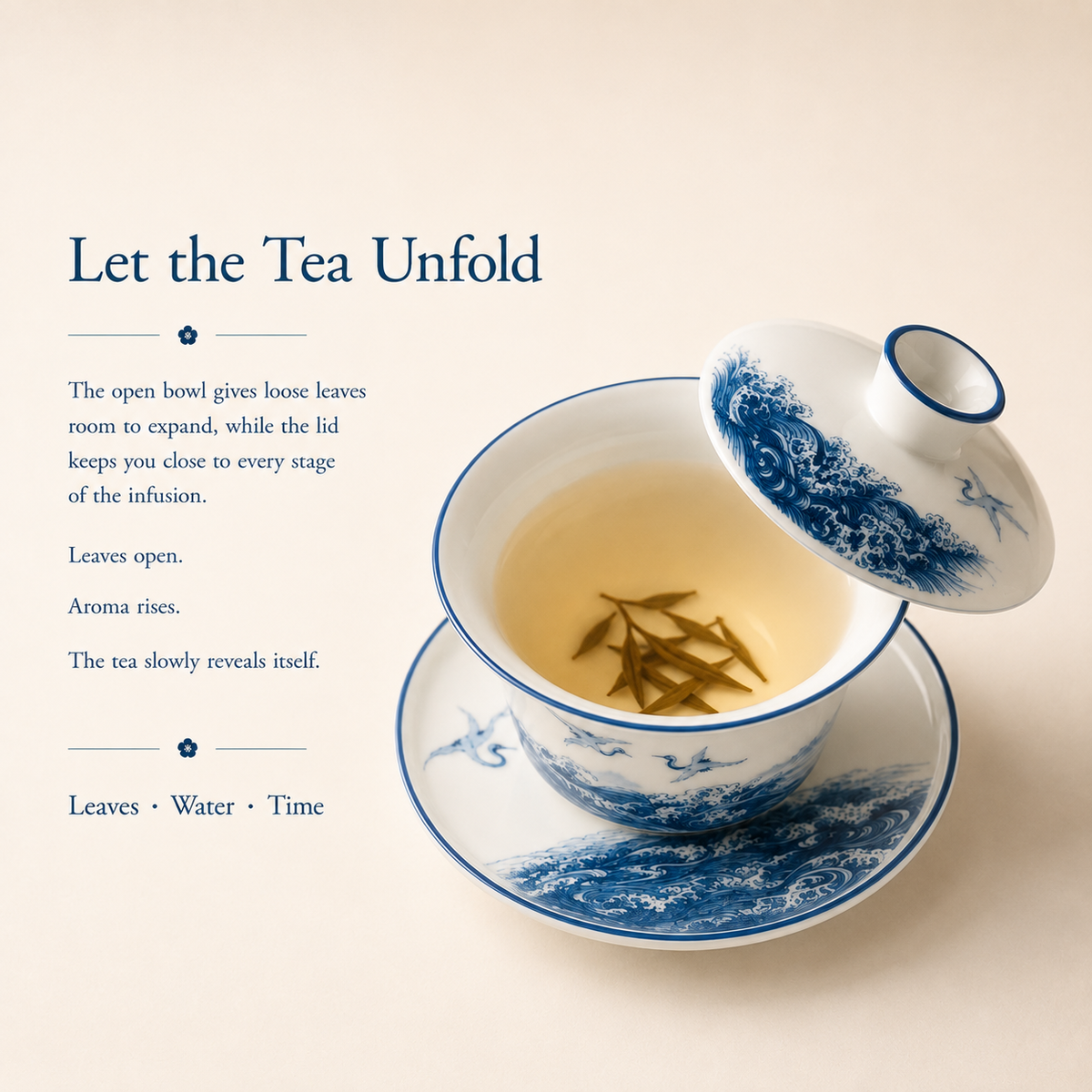 Auspicious Crane Landscape Gaiwan – 150 mL
