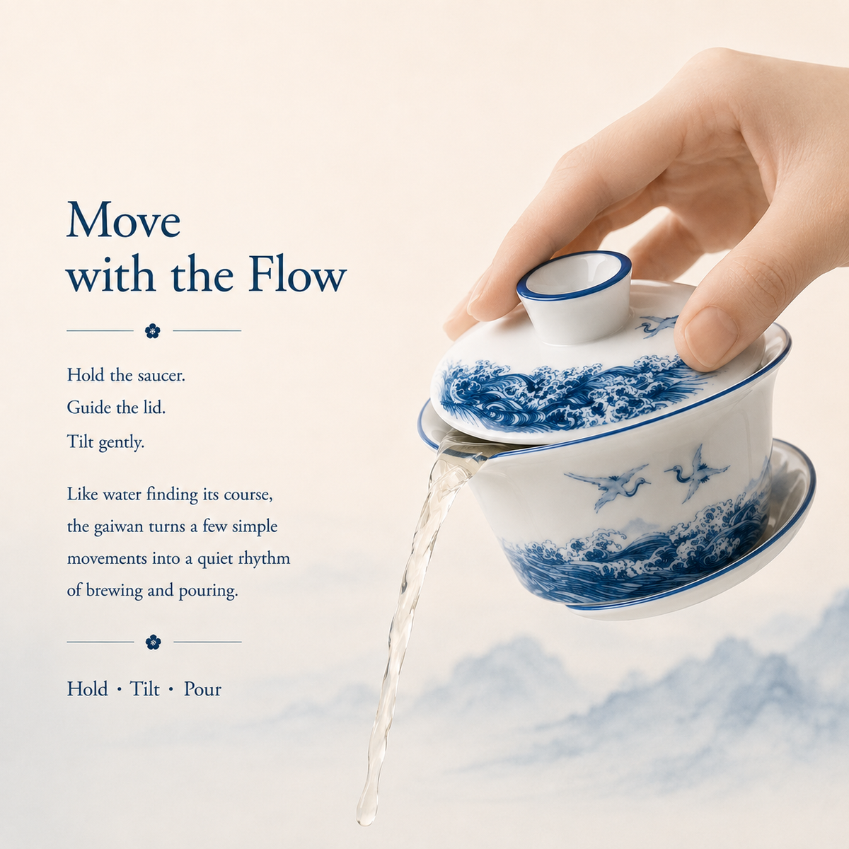 Auspicious Crane Landscape Gaiwan – 150 mL