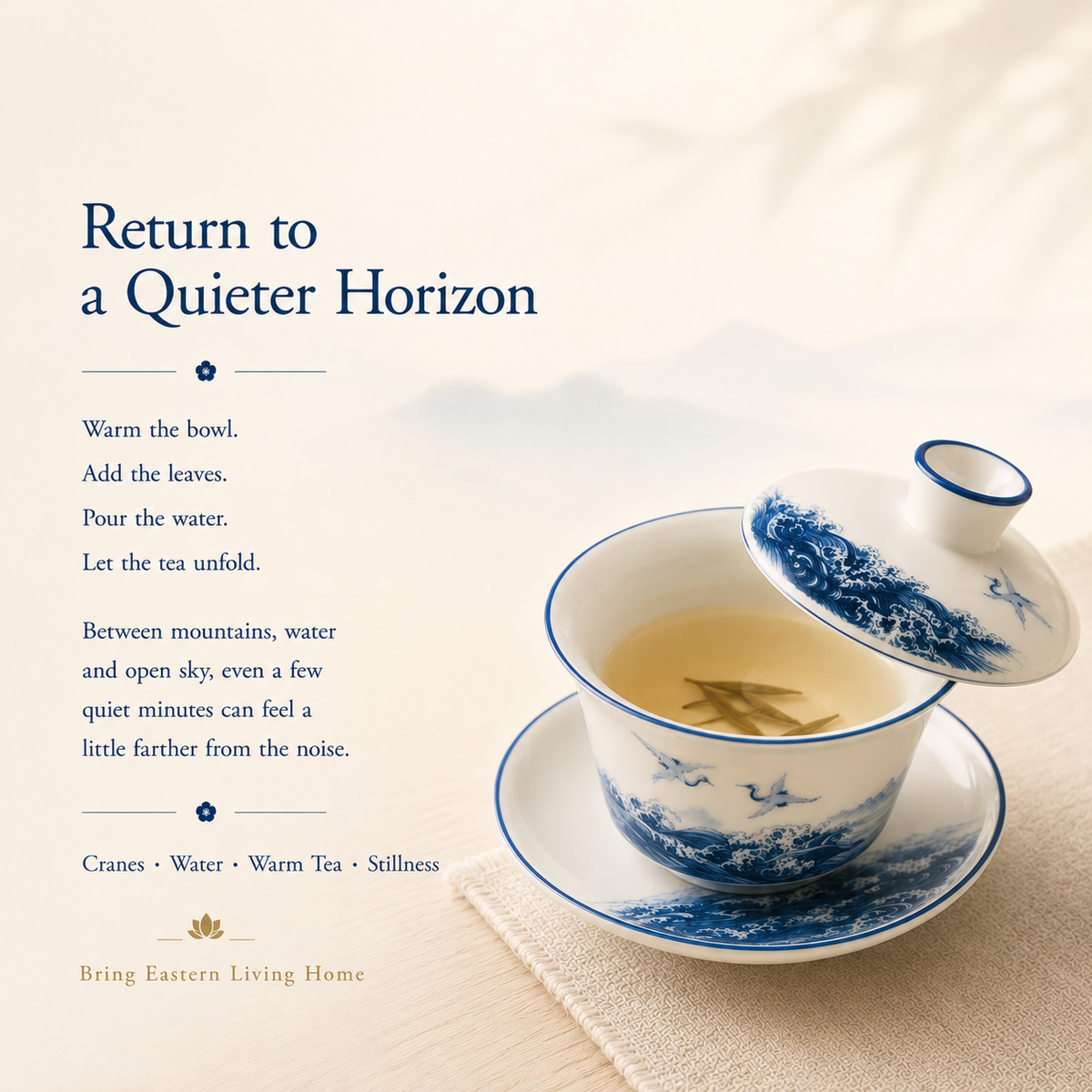 Auspicious Crane Landscape Gaiwan – 150 mL
