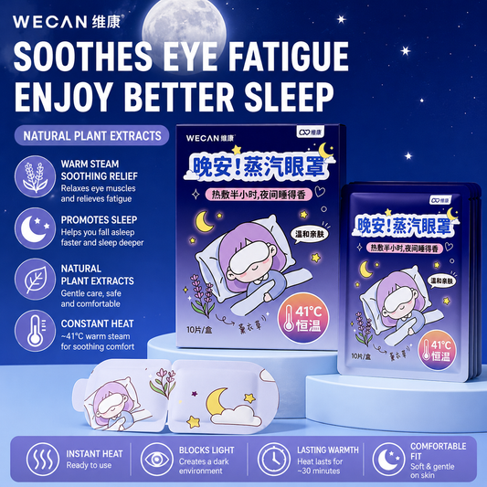 WECAN Good Night Steam Eye Mask – Self Heating Sleep Eye Mask for Deep Relaxation, Bedtime Comfort & Warm Eye SPA