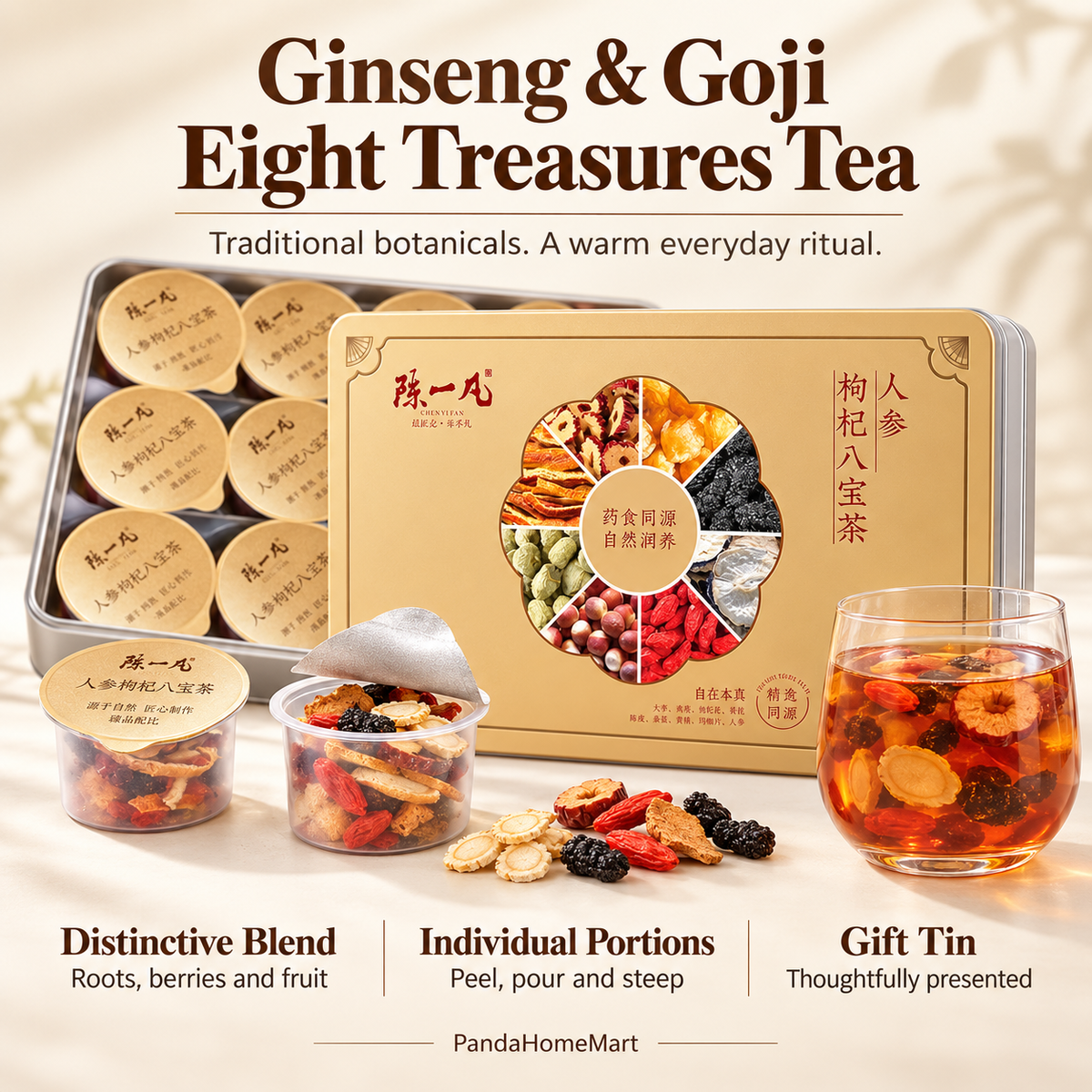 Ginseng Eight Treasure Tea Pods™ — 30 Pods