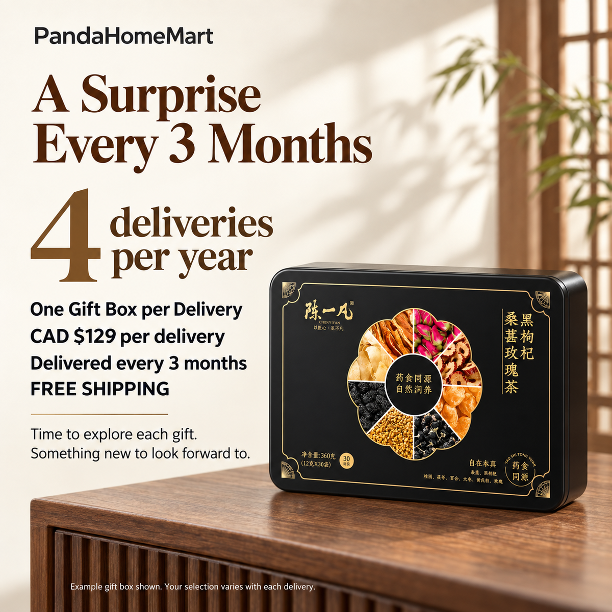 Mystery Tea Gift Box Subscription CAD $129 every 3 months