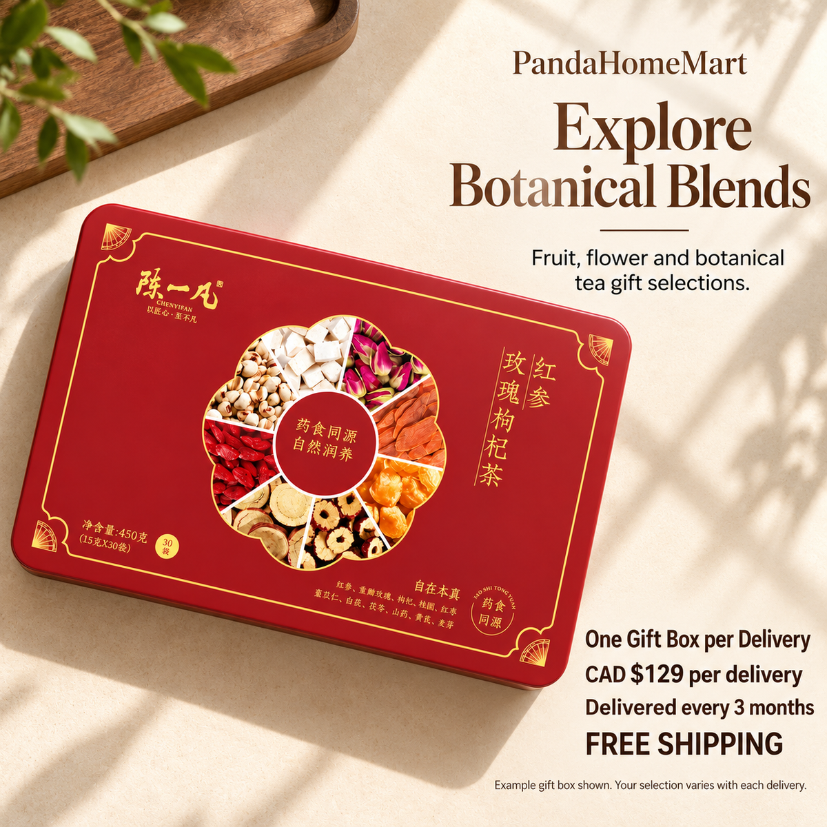 Mystery Tea Gift Box Subscription CAD $129 every 3 months