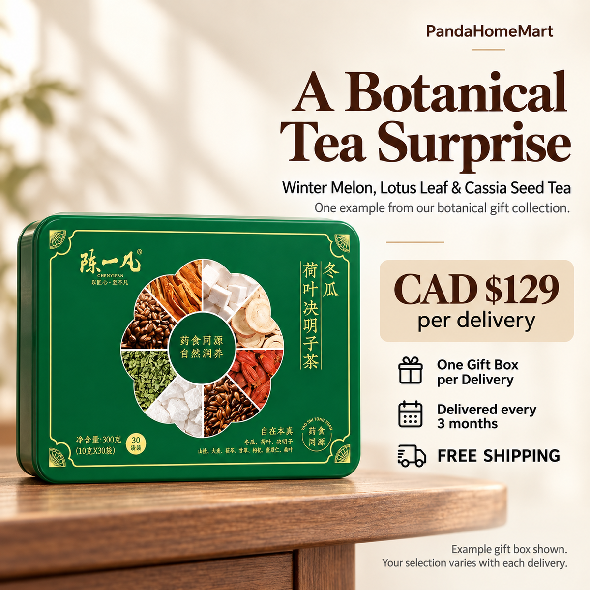 Mystery Tea Gift Box Subscription CAD $129 every 3 months